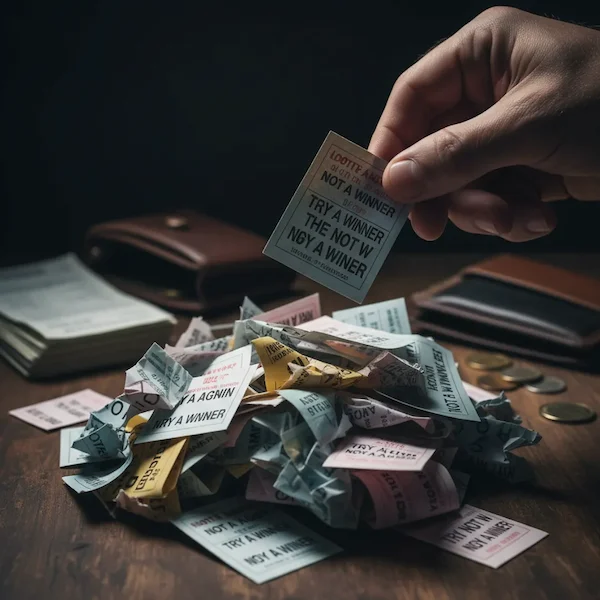Pile of losing lottery tickets